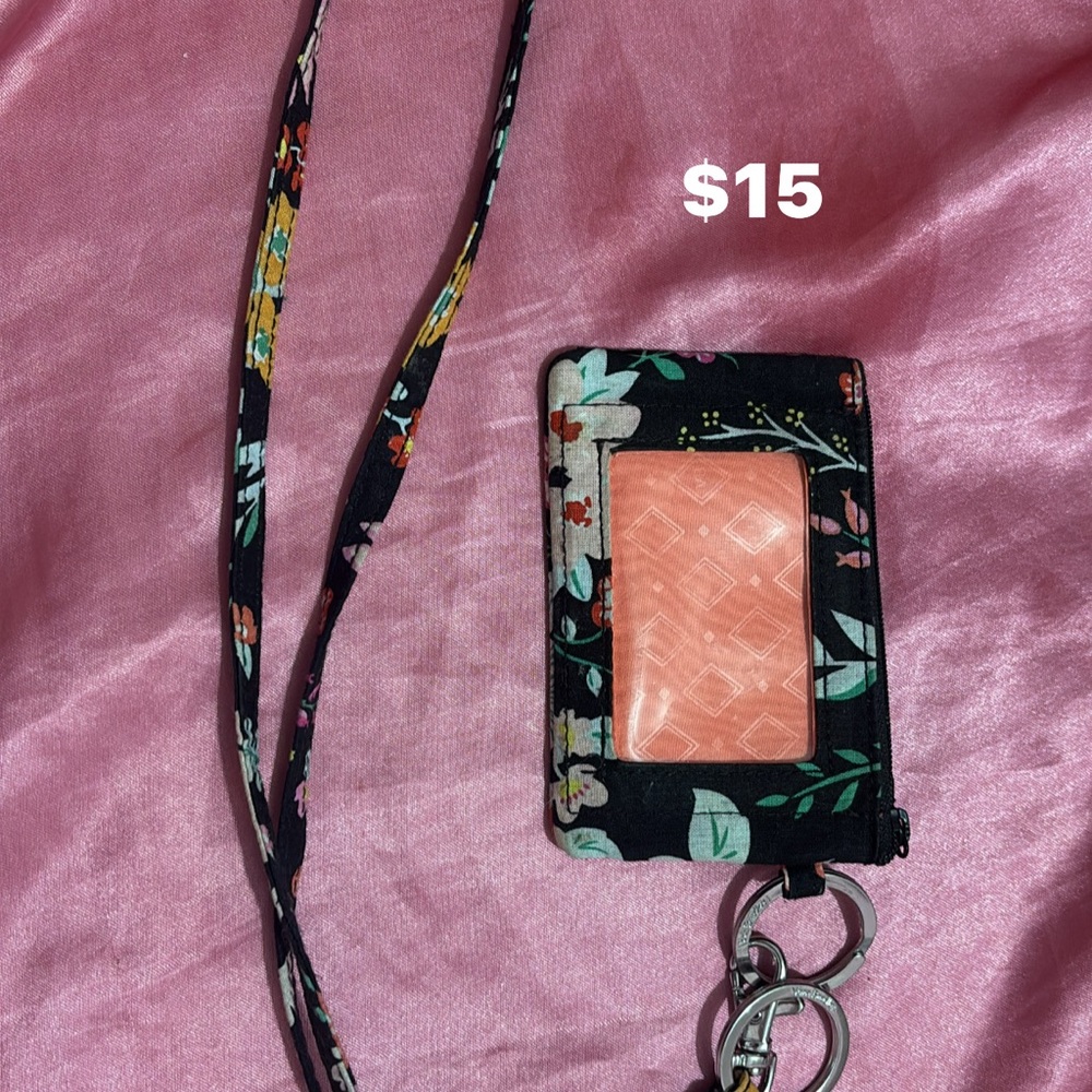 Vera Bradley Black Floral ID Holder